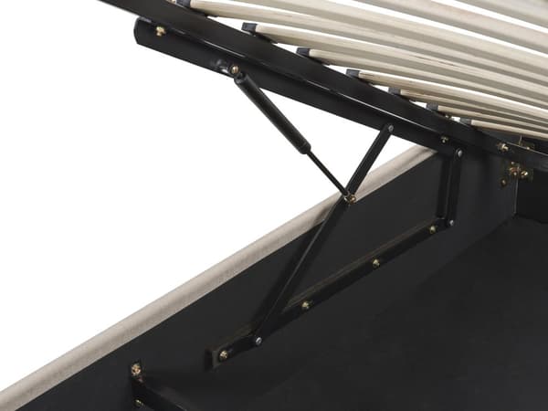 Seng Beige Polstret 180 x 200 cm Med oppbevaring Uten sengegavl Lamellbunn Soverom Innredning Moderne design
