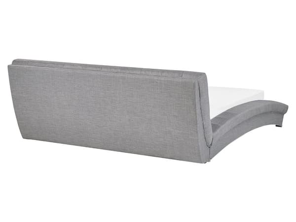Seng Grå Polyester Sølv Metallben 160 x 200 cm Dekorativ Dobbeltseng Quiltet hodegjerde Buet Sengeramme Soverom inspirasjon Glamour