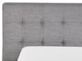 Miniatyrbilde 6 av 8: Seng Grå Polyester Sølv Metallben 160 x 200 cm Dekorativ Dobbeltseng Quiltet hodegjerde Buet Sengeramme Soverom inspirasjon Glamour