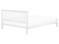 Miniatyrbilde 5 av 10: Hvit seng med treramme 180 x 200 cm Lav sengegavl Minimalistisk design