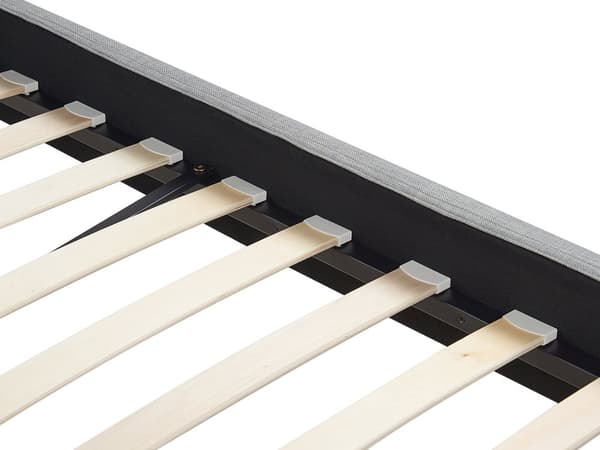 Dobbeltseng Grå Stoff LED 180 x 200 cm Lamellramme Moderne Minimalistisk Klassisk
