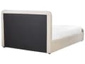 Miniatyrbilde 7 av 11: Spaltegulv Sengeramme Beige Polyester Stoff Polstret Treben Ottoman Oppbevaring 140 x 200 cm Moderne Design