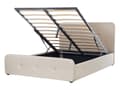 Miniatyrbilde 1 av 11: Spaltegulv Sengeramme Beige Polyester Stoff Polstret Treben Ottoman Oppbevaring 140 x 200 cm Moderne Design