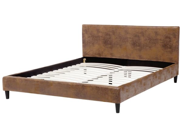 Dobbeltseng Brun 160 x 200 cm Lamellramme Moderne