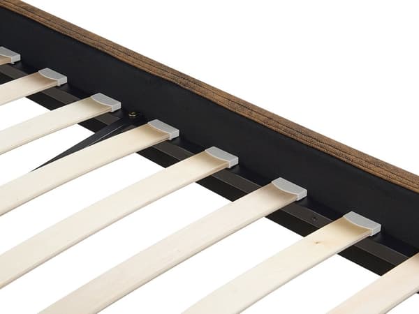 Dobbeltseng Brun Stoff 180 x 200 cm Lamellramme Moderne Minimalistisk Klassisk