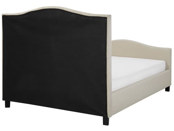 Lamellseng Ramme Beige Polyester Polstret Tuftet Nakkestøtte 180 x 200 cm Glamour Design