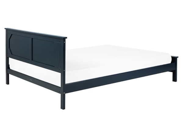Mørkeblå trerammeseng 160 x 200 cm høy sengegavl Moderne design