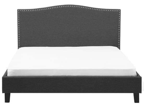 Dobbeltseng Grå Polyester 180 x 200 cm Polstret sengeramme med sengegavl LED lys Glamour Knappemønster Soveromsinnredning