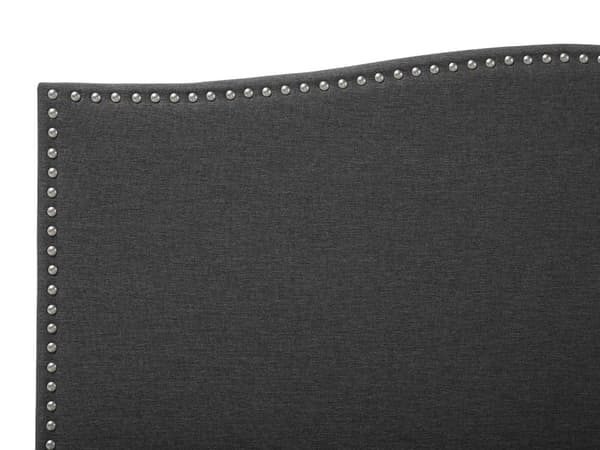 Dobbeltseng Grå Polyester 180 x 200 cm Polstret sengeramme med sengegavl LED lys Glamour Knappemønster Soveromsinnredning