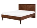 Miniatyrbilde 5 av 11: Sengeramme i mørkt tre med flerfarget LED-belysning 140x200 cm Rustikk moderne design