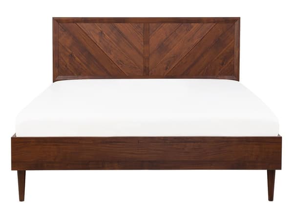 Sengeramme i mørkt tre med flerfarget LED-belysning 140x200 cm Rustikk moderne design