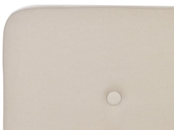 Spaltede Sengeramme Beige Polyester Stoff Polstret Treben Ottoman Oppbevaring 160 x 200 cm Moderne Design