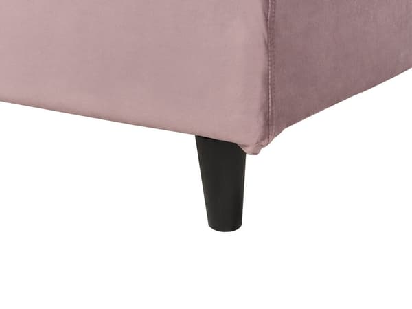 Dobbeltseng Rosa Fløyel 160 x 200 cm Lamellramme Moderne Minimalistisk Klassisk