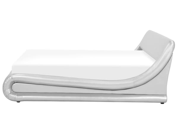 Seng Sølv Imitert skinn 180 x 200 cm Med oppbevaring Elegant Moderne Luksuriøs Soverom