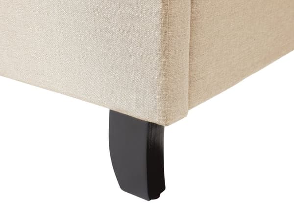 Lamellseng Ramme Beige Polyester Stoff Polstret Nakkestøtte 180 x 200 cm Moderne Design