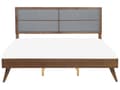 Miniatyrbilde 4 av 11: Seng Mørk 180 x 200 cm MDF Ramme med polstret nakkestøtte Lamellbunn