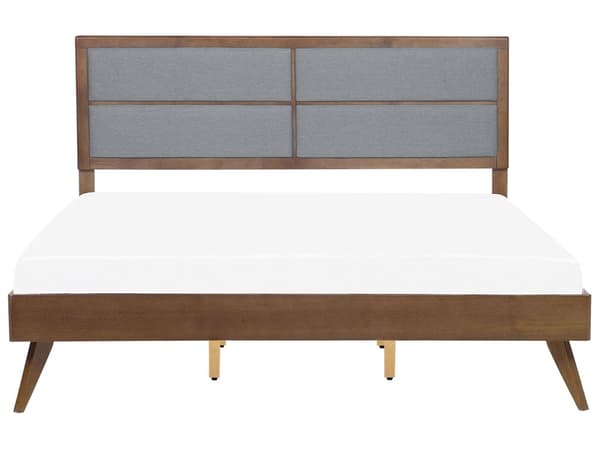 Seng Mørk 180 x 200 cm MDF Ramme med polstret nakkestøtte Lamellbunn