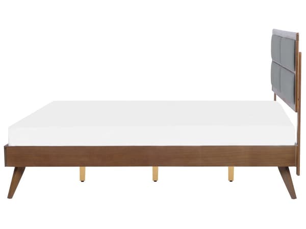 Seng Mørk 180 x 200 cm MDF Ramme med polstret nakkestøtte Lamellbunn