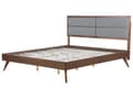 Miniatyrbilde 7 av 11: Seng Mørk 180 x 200 cm MDF Ramme med polstret nakkestøtte Lamellbunn