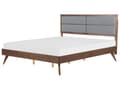 Miniatyrbilde 1 av 11: Seng Mørk 180 x 200 cm MDF Ramme med polstret nakkestøtte Lamellbunn