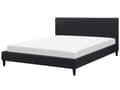 Miniatyrbilde 4 av 11: Dobbeltseng Svart Stoff LED 160 x 200 cm Lamellramme Moderne Minimalistisk Klassisk