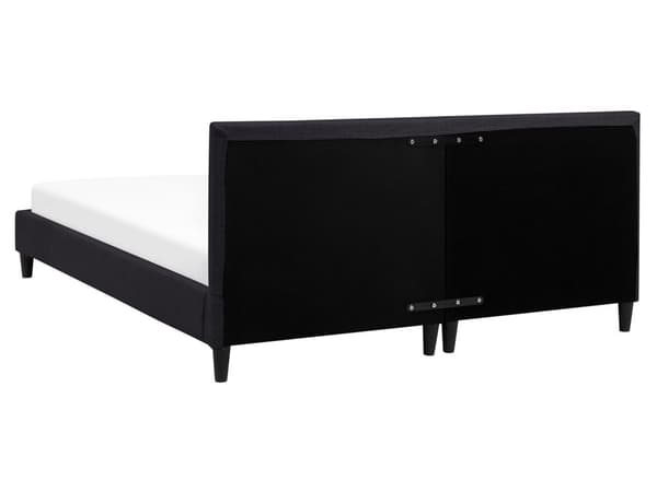 Dobbeltseng Svart Stoff LED 160 x 200 cm Lamellramme Moderne Minimalistisk Klassisk