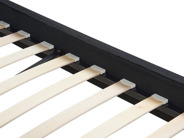 Dobbeltseng Svart Stoff LED 160 x 200 cm Lamellramme Moderne Minimalistisk Klassisk