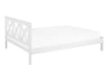 Miniatyrbilde 5 av 10: Hvit Seng med Treramme Dekorativ Sengegavl 180 x 200 cm Rustikk Design