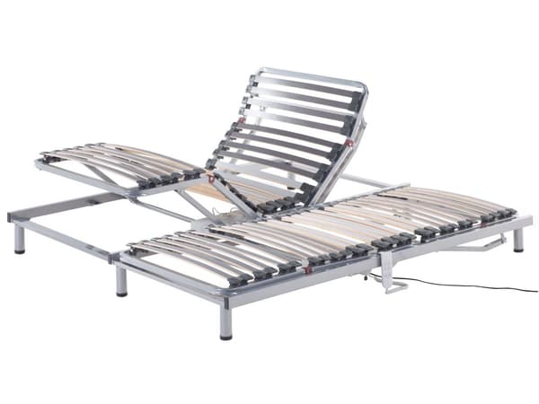 Sett med 2 Sengebunner 180 x 200 cm Elektrisk Justerbar Lameller Metallramme