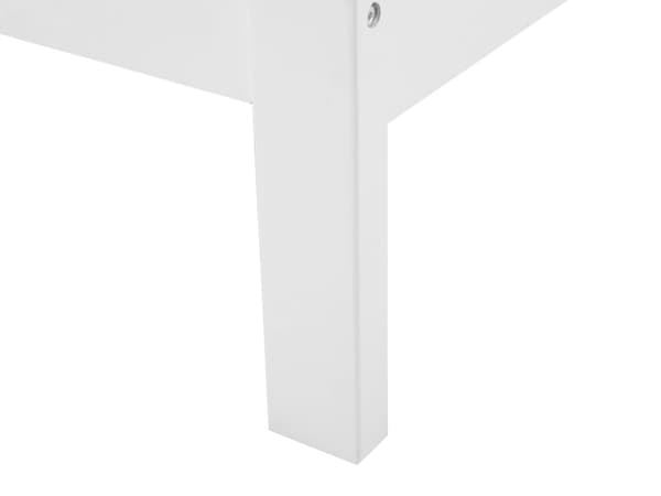 Hvit Seng med Treramme Dekorativ Sengegavl 160 x 200 cm Rustikk Design