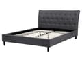 Miniatyrbilde 8 av 11: Sengeramme med spalter Mørkegrått Polyesterstoff Polstrede Treben Tuftet sengegavl 160 x 200 cm Moderne Design