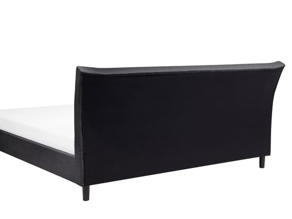 Sengeramme med spalter Mørkegrått Polyesterstoff Polstrede Treben Tuftet sengegavl 160 x 200 cm Moderne Design