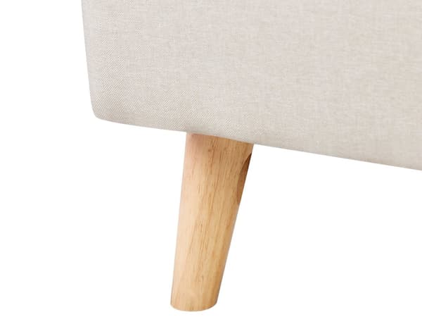 Seng Lyse treben Beige polyesterstoff 160 x 200 cm Dobbeltseng Kvalitetssengegavl Knappet Moderne, minimalistisk sengeramme