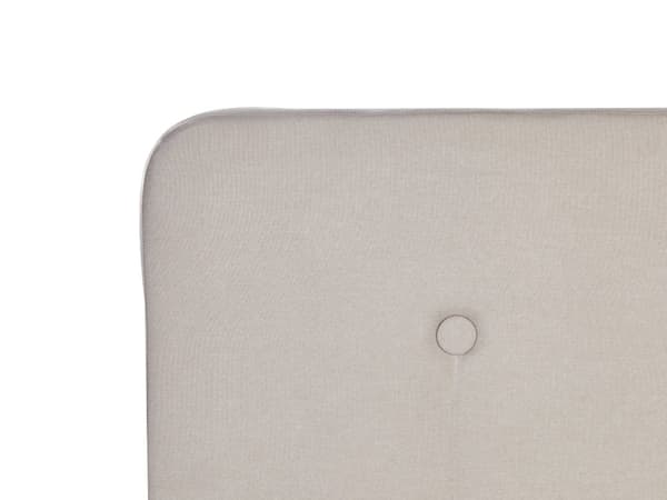 Seng Lyse treben Beige polyesterstoff 140 x 200 cm Trekvartseng Halvannenmanns sengegavl Knappet Moderne Minimalistisk sengeramme