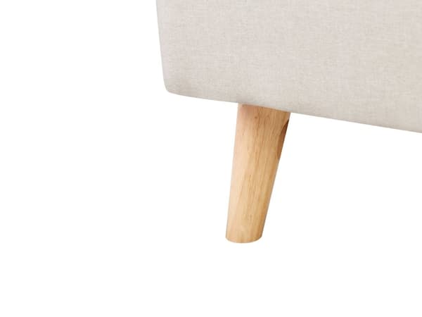 Seng Lyse treben Beige polyesterstoff 140 x 200 cm Trekvartseng Halvannenmanns sengegavl Knappet Moderne Minimalistisk sengeramme