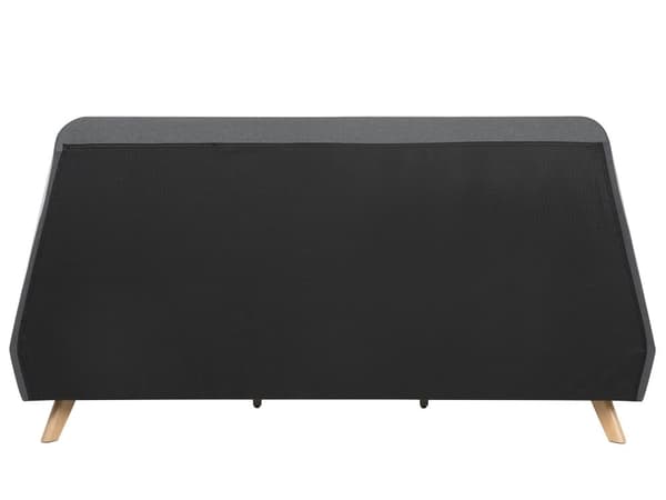 Dobbeltseng Grå Stoff 180 x 200 cm Ben i lyst tre Lamellramme Høy sengegavl Retro stil Sengeramme Seng Soverom