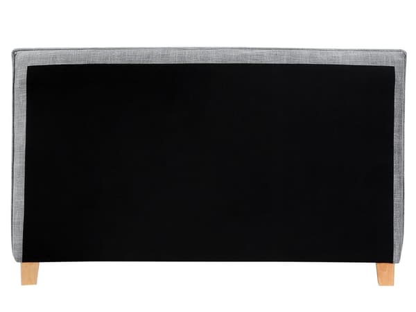 Grå, polstret dobbeltseng 160 x 200 cm med ramme og sengegavl i skandinavisk stil
