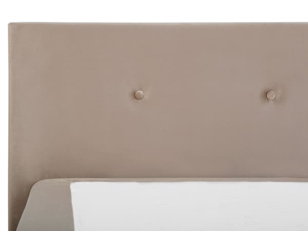 Fjærseng Beige Fløyel 160 x 200 cm Glamorøs