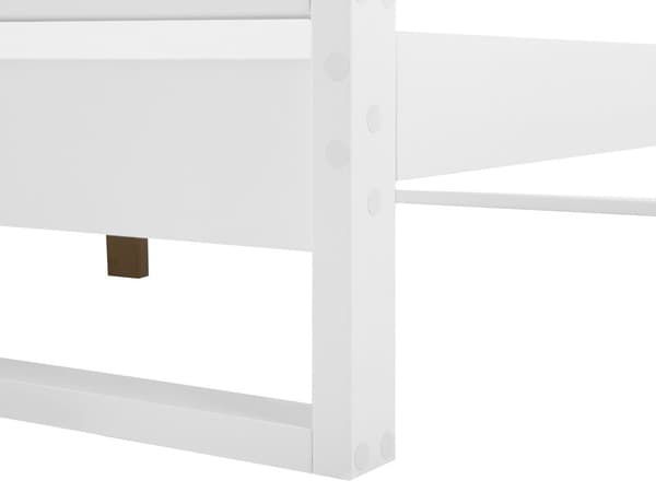 Sengeramme Hvit Furu 180 x 200 cm Lamellbunn Sengegavl Minimalistisk stil Dobbeltseng Soverom