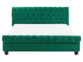 Miniatyrbilde 4 av 10: Seng Grønn Fløyel 160 x 200 cm Svarte treben Hodegavl Chesterfield Klassisk design