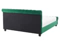 Miniatyrbilde 6 av 10: Seng Grønn Fløyel 160 x 200 cm Svarte treben Hodegavl Chesterfield Klassisk design
