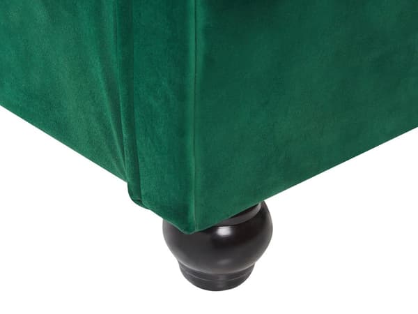 Seng Grønn Fløyel 160 x 200 cm Svarte treben Hodegavl Chesterfield Klassisk design