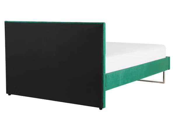 Polstret sengeramme Grønn Fløyel 160 x 200 cm Sengegavl Sølvben Glamorøs