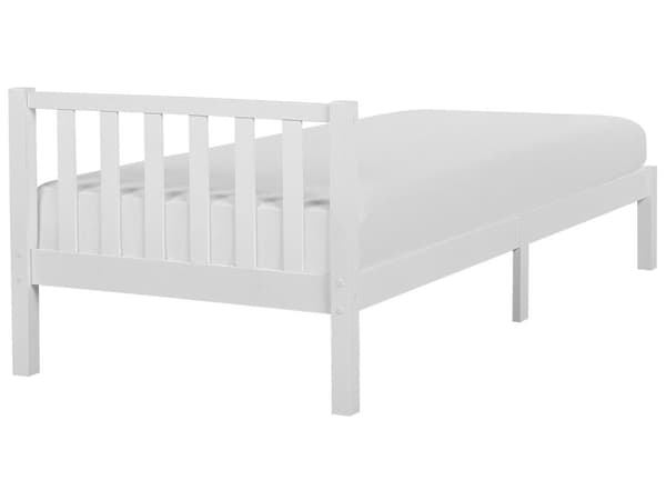 Enkeltseng Hvit Furu 90 x 200 cm Lamellramme Elegant Tradisjonell Stil