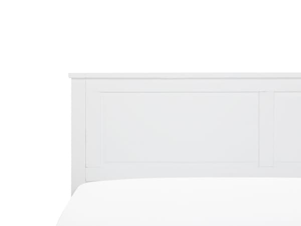 Seng med ramme Hvit høy sengegavl i tre 180 x 200 cm Minimalistisk skandinavisk design