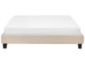 Miniatyrbilde 5 av 10: Seng Beige polyesterstoff 160 x 200 cm Dobbeltseng Polstret tilbehør Moderne soverom Sengestativ