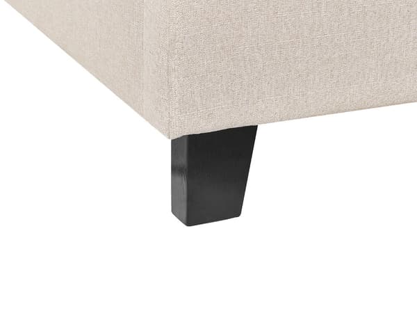 Seng Beige polyesterstoff 160 x 200 cm Dobbeltseng Polstret tilbehør Moderne soverom Sengestativ