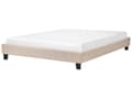 Miniatyrbilde 1 av 10: Seng Beige polyesterstoff 160 x 200 cm Dobbeltseng Polstret tilbehør Moderne soverom Sengestativ