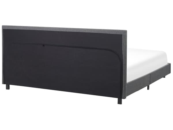 Seng Grå Polyester Stoff 180 x 200 cm Sengegavl Lamelbunn Soverom Minimalistisk Moderne