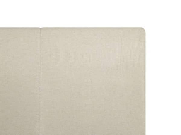 Beige stoffpolstret seng med beholder 180 x 200 cm Minimalistisk utseende